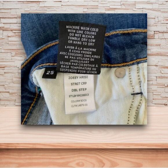 Hudson Jean Zoeey High Rise Straight Crop Double Step Social Grace Size 25 NWT - Picture 9 of 9